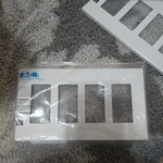 Eaton Wiring Pjs264w Decorator Screwless Wallplate, 4-gang, White. Fixed Price $7.20.