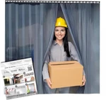 Acepunch 4x7' Clear Pvc Strip Curtain Kit 48" Width X 84" Height Heavy Duty,. Fixed Price $95.35.