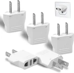 6 Pack Travel Adapter: European To Us Outlet Plug Adapter (white) White. Fixed Price $8.19.