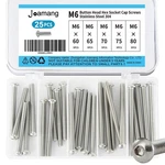 M6 X 60mm 65mm 70mm 75mm 80mm Button Head Socket Cap Screws Bolts, Stainless .... Fixed Price $19.86.