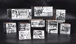 Vtg Printing Letterpress (10) Printer Blocks War Action Movies Stack Keith 1960s. Fixed Price $115.00.