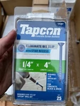 Tapcon 1/4 In. X 4 Hex-washer-head Concrete Anchors (25-pack). Fixed Price $14.99.