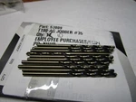 #35 X 2-5/8" Oal 135 Split Pt Black /gold Hss/round Shank Drill Qty 10. Fixed Price $20.00.