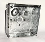 4" Square Box, Welded, 1-1/2" Depth, 1/2 And 3/4" Knockouts, Steel Raco 189. Fixed Price $12.75.
