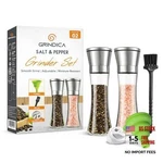 Salt And Pepper Grinder Set Of 2, Manual Refillable Glass Mill &. Fixed Price $23.91.