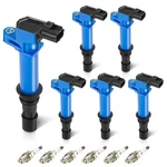 Blue Set Of 6 Ignition Coil Pack With Spark Plugs 3.7 3.7l Compatible .... Fixed Price $132.93.
