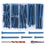 3/16" Hex Head Concrete Screws Anchor Kit, 110 Pcs Blue For M.... Fixed Price $23.84.