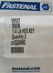 2pc Hex Key Allen Wrench 1/4 Long Arm- Fastenal Industrial. Fixed Price $7.99.