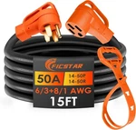 15ft 50 Amp Rv/generator Extension Cord Outdoor With Grip Handle,125/250v,12500w. Fixed Price $103.99.