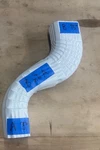 B In - A Out Transition Gutter Elbow, White, 2 X 3-in. K Style Fitting 70 Elbow. Fixed Price $22.40.