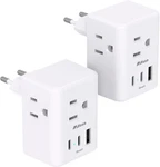 2 Pack European Travel Plug Adapter, Mifaso International Power Adapter Wit. Fixed Price $23.61.