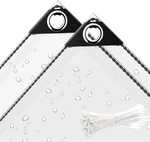 6 X 13 Ft Clear Waterproof Tarp, Pvc 11.8 Mil Tarpaulin With 6' 13',. Fixed Price $83.94.