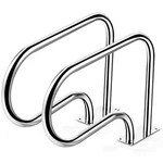 Costway 2pcs Swimming Pool Hand Rail Stainless Ladder Stair W/base Plate. Fixed Price $139.99.