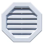 Novik Octagon Gable Vent 17.5 In White Polypropylene Exterior Wall Durable. Fixed Price $41.15.