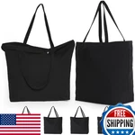 Koolmox 6-pack 22x16x7.8" Heavy Duty Canvas Tote Bag W/ Zipper, Reinforced Handl. Fixed Price $71.94.