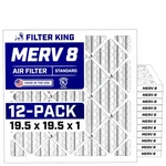 Filter King 19.5x19.5x1 Air 12-pack Merv 8 Actual Size 19.5 X .75". Fixed Price $104.76.