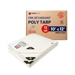 Heavy Duty 10' X 12' Mil Fire Retardant Canvas Tarp With Grommets - Tear Resi.... Fixed Price $64.80.