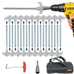 12 Pack Screw In Tent Stakes Heavy Duty-8 Metal Pegs For Ground, Drill. Fixed Price $29.35.