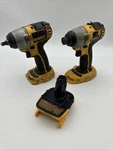 Lot Of 2 Dewalt 1/4, 3/8 Drive 18v Impact No Battery Or Charger W/ 20v Adapter. Fixed Price $104.99.