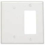 1pc Leviton 80608-w Combo Wallplate, 2-gang, Blank/decora, Thermoset, White. Fixed Price $22.64.