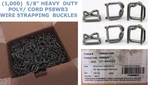 Nib! (1,000) Encore P58wb3 Poly/cord 5/8" Heavy Duty Wire Buckles Free Ship!. Fixed Price $68.00.