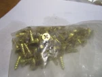 #8-15 X 5/8" Flat Head Phillips Sharp Point Plain Brass Wood Screw Qty 100. Fixed Price $25.00.