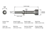 Ajax Tools A945 .401 Shank 1" Hammer, 4.25" Length. Fixed Price $23.75.