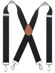 Men S Heavy Duty X- Back 1.4 Inch Suspenders With 4 Snap Hooks Black Dots. Fixed Price $23.72.