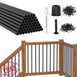 Cke 50x 36" Round Deck Balusters, Black Aluminum. Fixed Price $140.24.