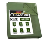 12' X 16' Green Canvas Tarp 12oz Heavy Duty Water Resistant. Fixed Price $119.50.