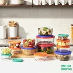 Pyrex Simply Store 28 Piece Glass Food Storage Set Durable Leak Proof Lids. Fixed Price $47.98.