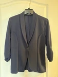 Minefree Women's Navy Shawl Collar One-button Blazer Jacket M Polyester Spandex. Fixed Price $24.00.
