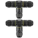 2pcs Ip68 Waterproof Electrical Cable Connector, Outdoor 3 Pole Pin T Shape.... Fixed Price $17.52.