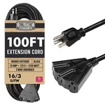 100 Ft Outdoor Extension Cord With 3 Electrical Power Outlets - 16/3 Sjtw Dur.... Fixed Price $57.55.