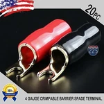 4 Gauge Gold Spade Fork Terminal 20 Pack Wire Crimp Insulated 5/16 Connector Awg. Fixed Price $11.99.