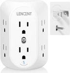 Lencent 2 Prong Power Strip, 3 To Grounding Outlet Small, White. Fixed Price $24.24.