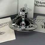 Vivienne Westwood Giant Orb Silver Black Nana Necklace Pendant With Box. Fixed Price $144.00.