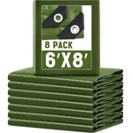 8 Pack Camping Tarps 6 X Ft, 5.5 Mil Waterproof Outdoor Tarp, Heavy Duty Hu.... Fixed Price $59.72.