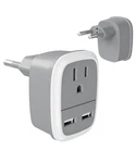 Bates European Travel Adapter With Usb - Us To Europe Plug White Gray. Fixed Price $8.91.