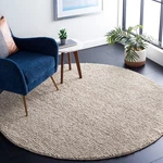 Area Rug 3 Round Beige Handmade Wool Blend Textured Safavieh Natura Nat620b Room. Fixed Price $89.99.