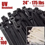 Niftyplaza 24 Inch Cable Ties - 100 Pack Heavy Duty 175 Lbs Nylon Zip. Fixed Price $26.69.