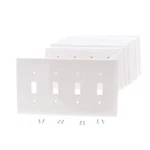 Hubbell Npj4la Light Almond 4-gang Mid-size Switch Plate Nylon Wallplate 10-pack. Fixed Price $65.30.