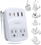 Ceptics World Travel Adapter Kit 2 Usb-a, Usb-c Us Outlets, 20w/qc Set, White. Fixed Price $65.86.