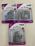 3 Pack (12pc) National Hardware Corner Braces 1in X 1/2in Steel Zinc Plated New. Fixed Price $4.93.