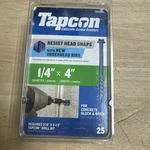 Tapcon 1/4 In. X 4 Hex-washer-head Concrete Anchors (25-pack). Fixed Price $14.90.