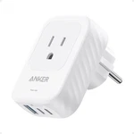 Anker European Travel Plug Adapter, 15w Usb-c & 2 Ac Outlets, Fits Type White. Fixed Price $23.99.