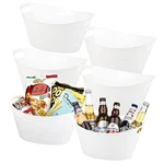 Tiawudi 6 Pack Plastic Oval Storage Tub, Ice Bucket For Wine, Beer And. Fixed Price $47.18.