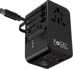 Foval 70w Universal Travel Adapter With Retractable Usb C Cable, Black. Fixed Price $32.22.