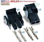 Molex (2-pin) Black Up-20a Wire Connector 14-20 Awg - 0.250" , Mlx 3 Match Set. Fixed Price $11.25.