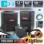Goodman 3.5 Ton 13.4 Seer2 R32 Air Conditioner & 100k Btu 92% Upflow Gas Furnace. Fixed Price $5342.00.